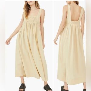 Free People Delphine Smocked Cotton Midi Dress